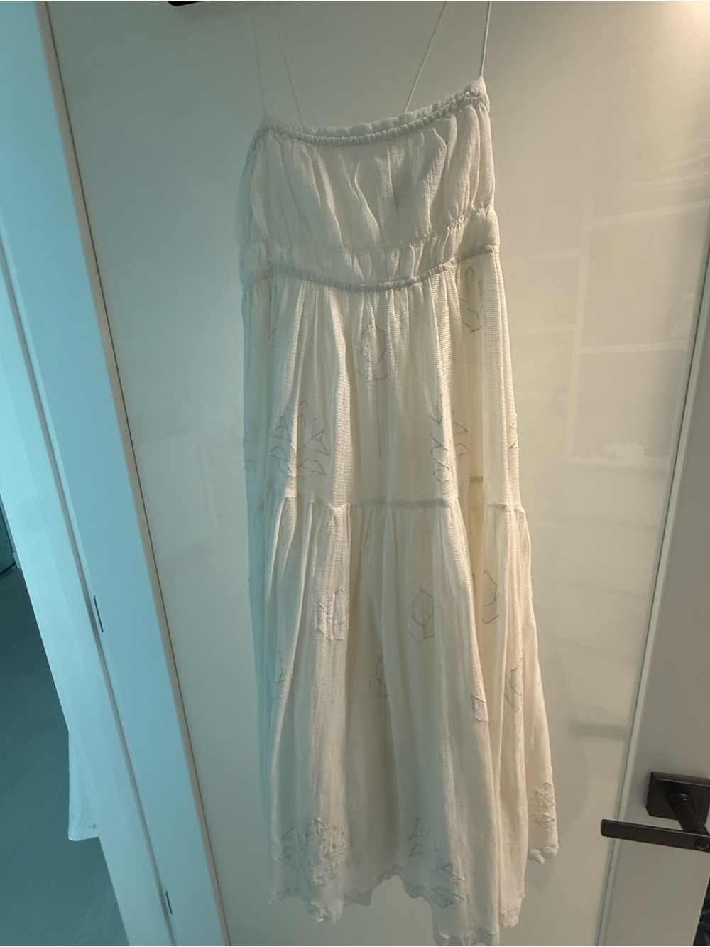 Wilfred Cream Tiered Maxi Dress with Subtle Embroidery